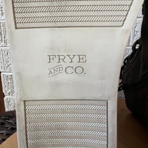 Frye Olive Green Leather Suede Hi Top Sneaker Boots Lace Zip Sindy Moto Sz 8.5 - Picture 5 of 6